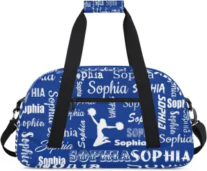 Personalized Cheer Bag Name Custom Sport Duffel Bag Dance Bag, Overnight Weekender Bags Cheerleader Personalized Gymnastics Bag Cheerleading Gifts, Cobalt Blue