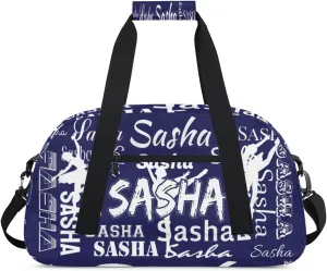 Personalized Cheer Bag, Name Dance Bag Gymnastics Bags, Custom Sport Duffel Gym Bags Travel Overnight Weekender Bags, Dark Navy Ballet Bags