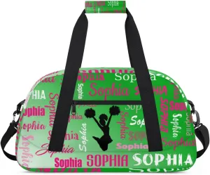 Personalized Cheer Bag Sport Duffel Bag Dance Bag, Overnight Duffel Bags Cheerleader Personalized Gymnastics Duffel Bag Cheerleading Gifts, Grass Green Gradient