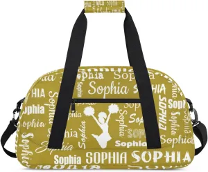 Personalized Cheer Bag Sport Duffel Bag Dance Bag, Overnight Weekender Bags Cheerleader Personalized Gymnastics Duffel Bag Cheerleading Gifts, Brown