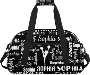 Personalized Cheer Bag Sport Duffel Bag for Cheerleader Custom Dance Overnight Weekender Bags Personalized Gymnastics Bag Cheerleading Gifts, Black