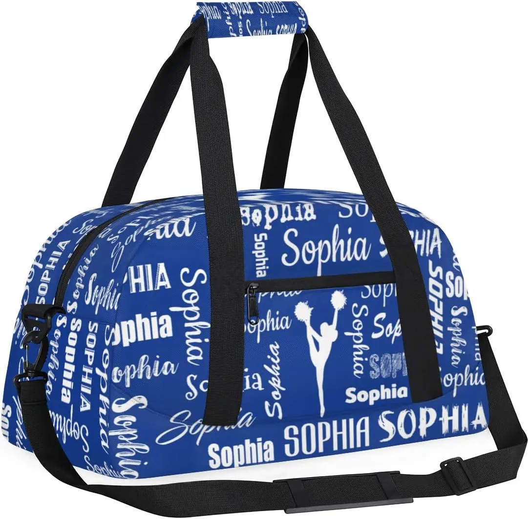 Personalized Cheer Bag Sport Duffel Bag for Cheerleader Custom Dance Overnight Weekender Bags Personalized Gymnastics Bag Cheerleading Gifts, Cobalt Blue