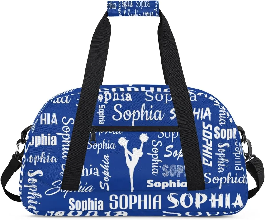 Personalized Cheer Bag Sport Duffel Bag for Cheerleader Custom Dance Overnight Weekender Bags Personalized Gymnastics Bag Cheerleading Gifts, Cobalt Blue