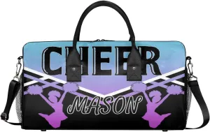 Personalized Cheer Bags for Cheerleaders, Custom Name Sport Gym Duffel Bags, Customized Travel Overnight Weekender Bags Personalized Cheerleading Gifts, Blue Purple Gradient