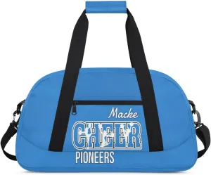 Personalized Cheer Duffel Bags, Custom Cheerleader Dance Sport Bags, Customized Cheerleading Travel Bags Weekender Bags with Name, Blue