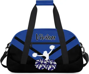 Personalized Cheer Duffel Bags Custom Name Sport Bag, Custom Cheerleader Gym Bag, Customize Travel Duffle Bag, Overnight Weekender Bags, Cheerleading Gifts, Cobalt Blue