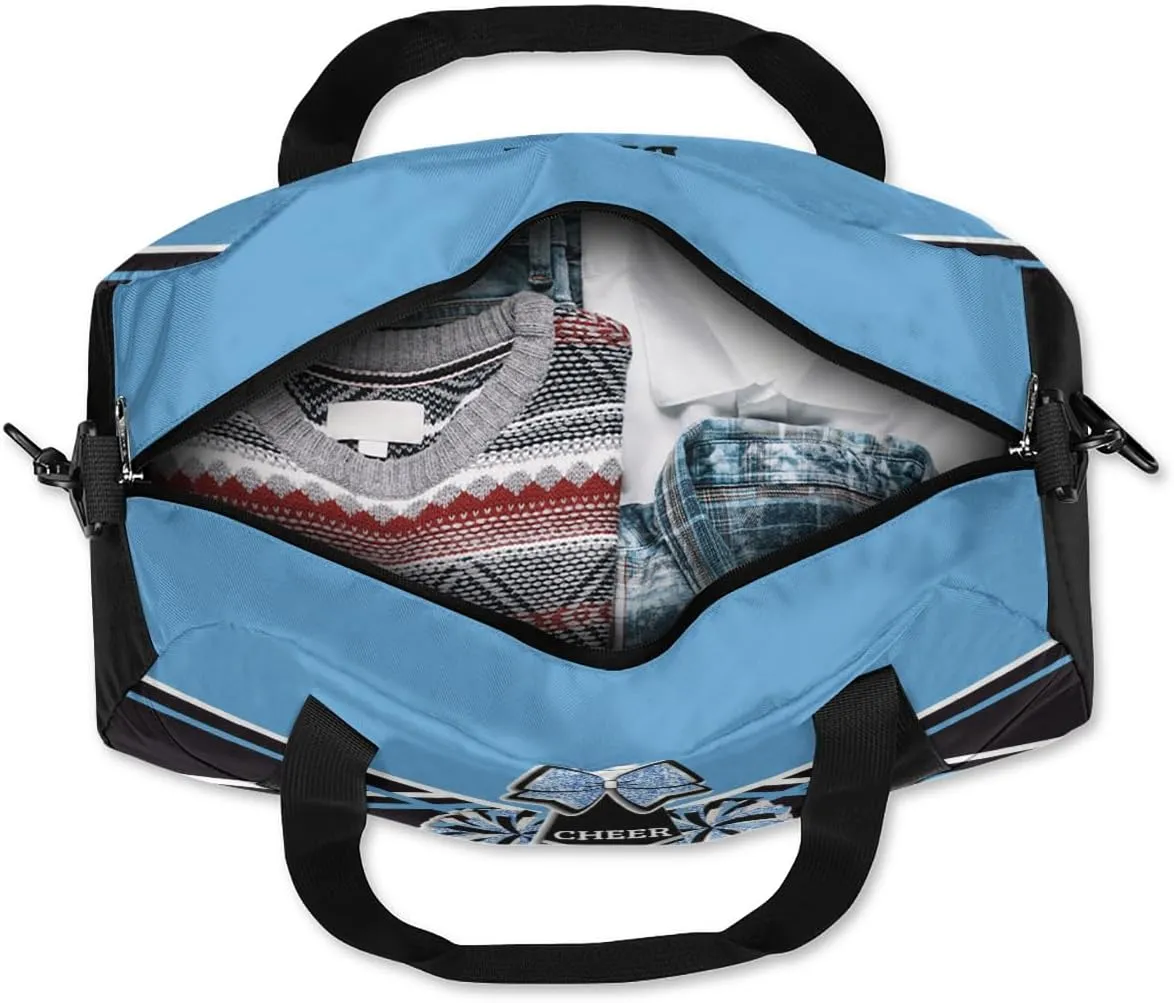 Personalized Cheerleader Bag Dance Bag for Girl, Custom Gym Bag Sport Duffel Bag, Weekender Bags Travel Duffel Bag Cheerleader Black Blue
