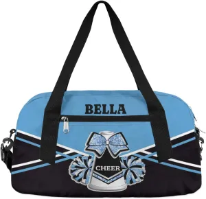 Personalized Cheerleader Bag Dance Bag for Girl, Custom Gym Bag Sport Duffel Bag, Weekender Bags Travel Duffel Bag Cheerleader Black Blue