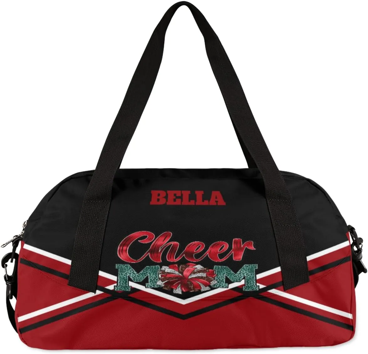 Personalized Cheerleader Bag Dance Bag for Girl, Custom Gym Bag Sport Duffel Bag, Weekender Bags Travel Duffel Bag Cheerleader Mom Red