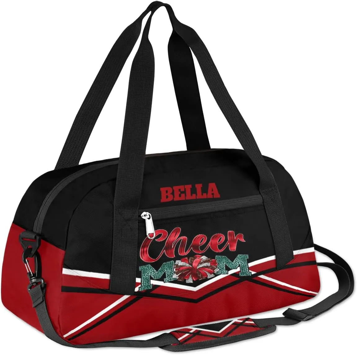 Personalized Cheerleader Bag Dance Bag for Girl, Custom Gym Bag Sport Duffel Bag, Weekender Bags Travel Duffel Bag Cheerleader Mom Red