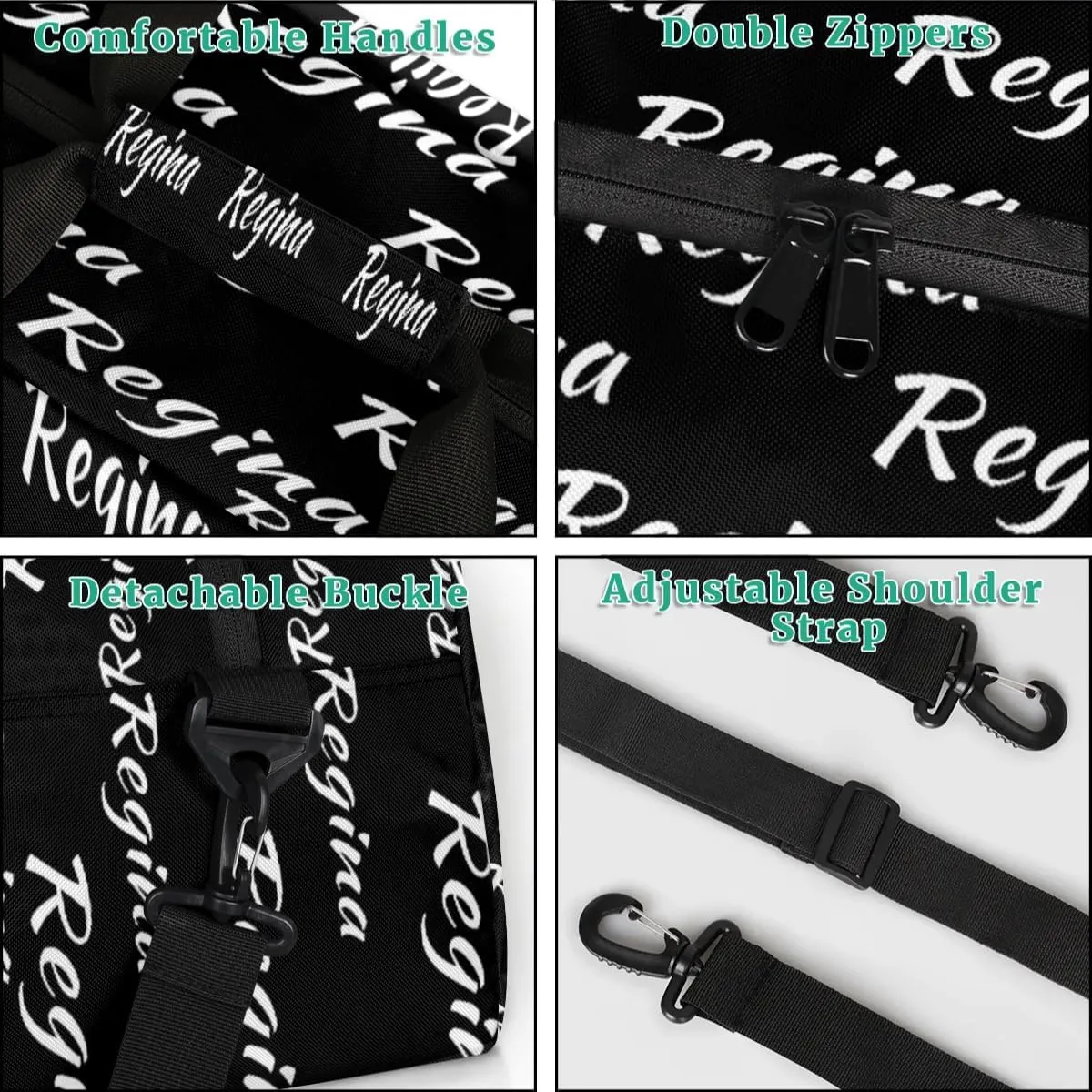 Personalized Cheerleader Bag Dance Bag for Women, Custom Gym Bag Sport Duffel Bags, Weekender Bags Travel Duffel Bag Cheerleader, Black