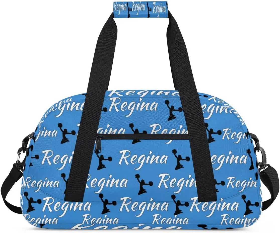 Personalized Cheerleader Bag Dance Bag for Women, Custom Gym Bag Sport Duffel Bags, Weekender Bags Travel Duffel Bag Cheerleader, Blue