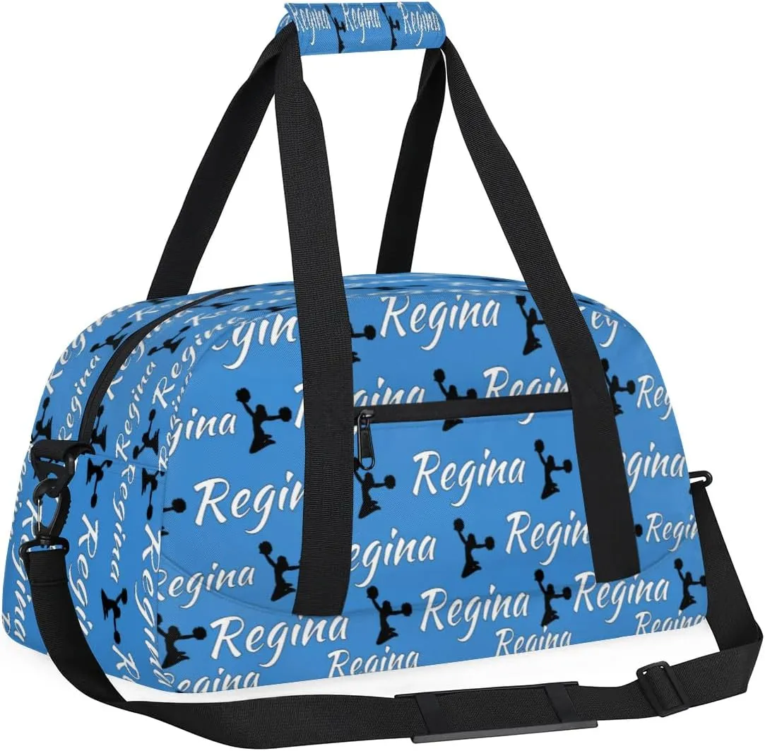 Personalized Cheerleader Bag Dance Bag for Women, Custom Gym Bag Sport Duffel Bags, Weekender Bags Travel Duffel Bag Cheerleader, Blue
