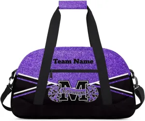 Personalized Cheerleader Bag Duffel Bag for Girls, Custom Cheer Bag Overnight Bags for Gymnastics Travel Weekender Dark Purple