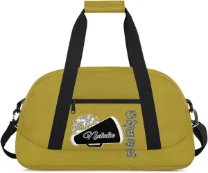 Personalized Cheerleader Sports Duffel Bags Custom Gymnastics Name Gym Dance Bags Customized Cheer Ballet Gift Overnight Weekender Bag, Brown