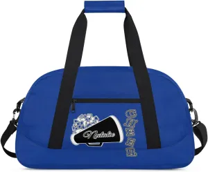 Personalized Cheerleader Sports Duffel Bags Custom Gymnastics Name Gym Dance Bags Customized Cheer Ballet Gift Overnight Weekender Bag, Cobalt Blue