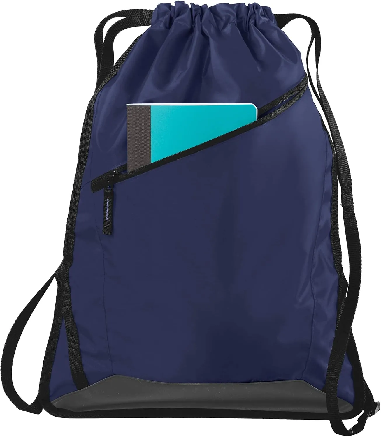 Personalized Cinch Bag with Zipper - True Royal/Black Custom Bag for Women | Small Gym Drawstring Bag | Promotional Items with Your Logo and Design