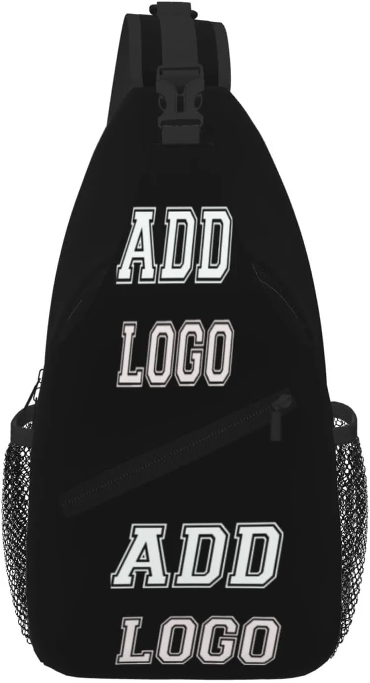Personalized Custom Chest bags for Women and Men add your Picture Or Text design personalized leisure Sports Crossbody bag Black