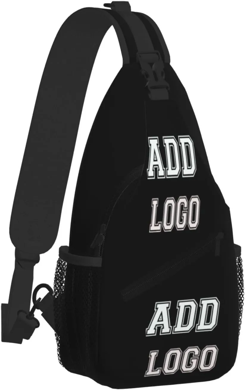 Personalized Custom Chest bags for Women and Men add your Picture Or Text design personalized leisure Sports Crossbody bag Black