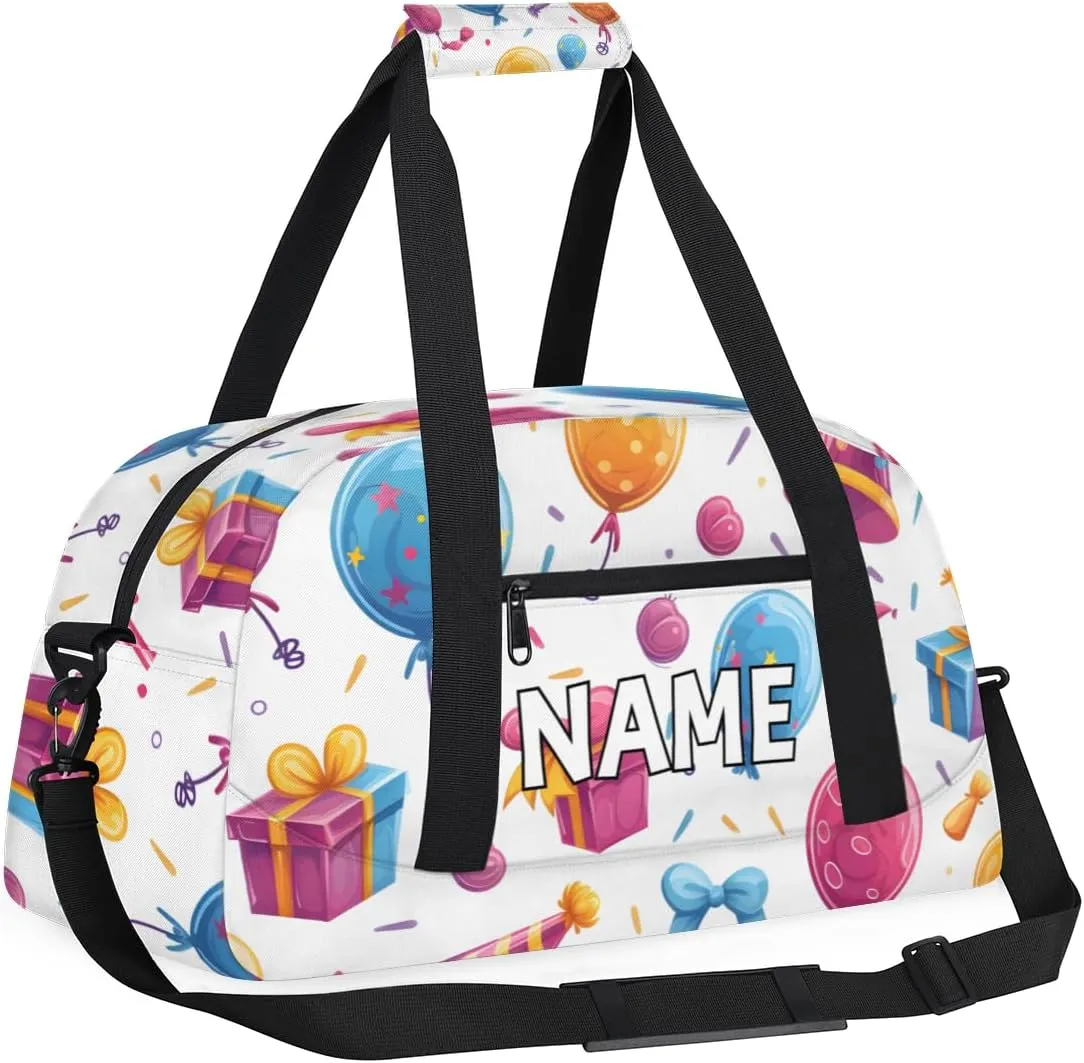 Personalized Custom Gym Bag for Women Men Carry on Birthday Theme Travel Duffel Tote Party Rainbow Overnight Workout Weekender Bag