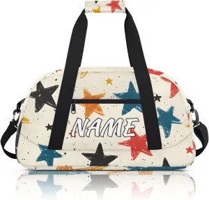 Personalized Custom Gym Bag for Women Men Carry on Cartoon Stars Travel Duffel Tote Sky Vibrant Overnight Workout Weekender Bag