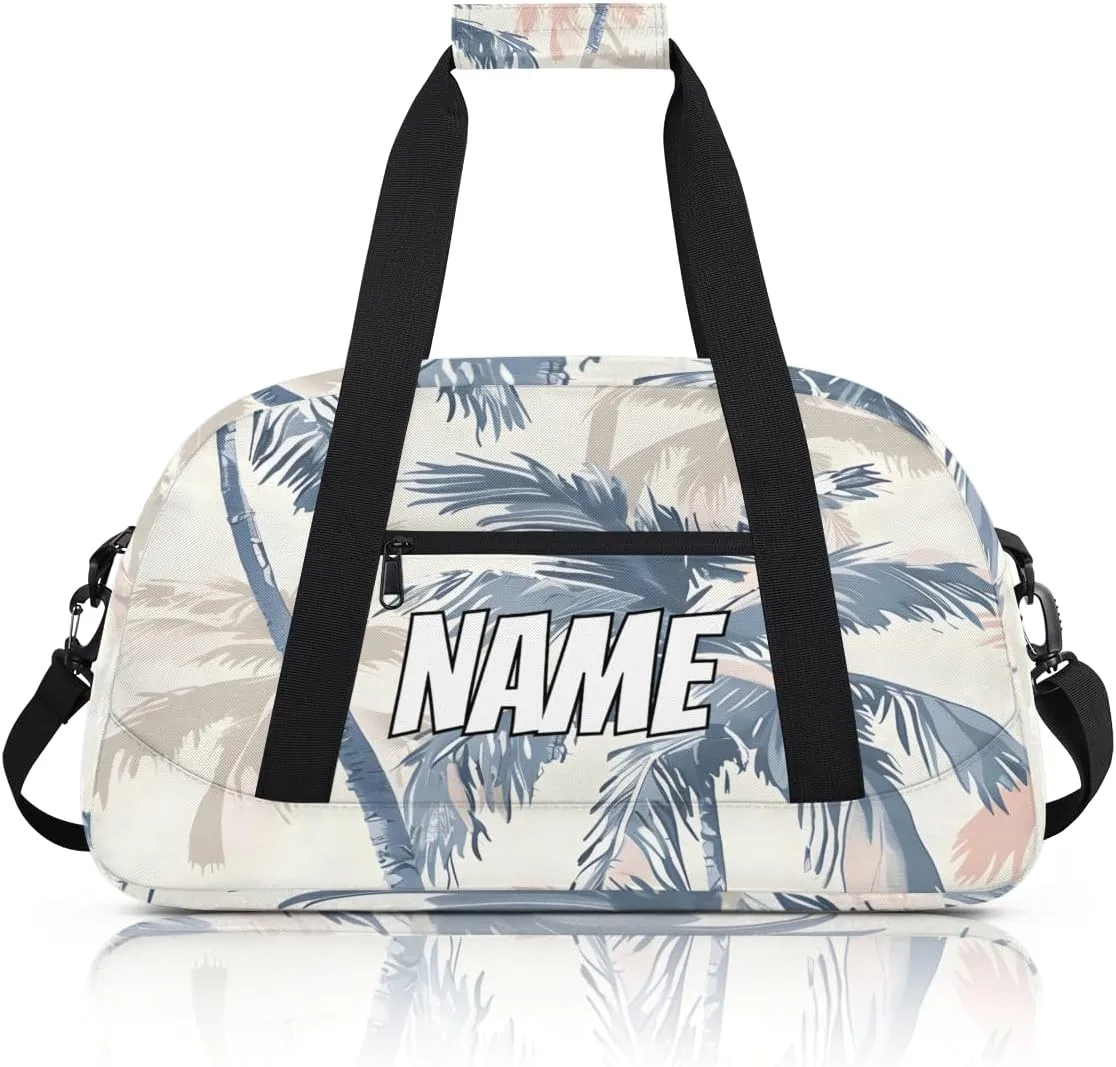 Personalized Custom Gym Bag for Women Men Carry on Coconut Tree Travel Duffel Tote Tropical Summer Overnight Workout Weekender Bag