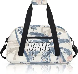 Personalized Custom Gym Bag for Women Men Carry on Coconut Tree Travel Duffel Tote Tropical Summer Overnight Workout Weekender Bag