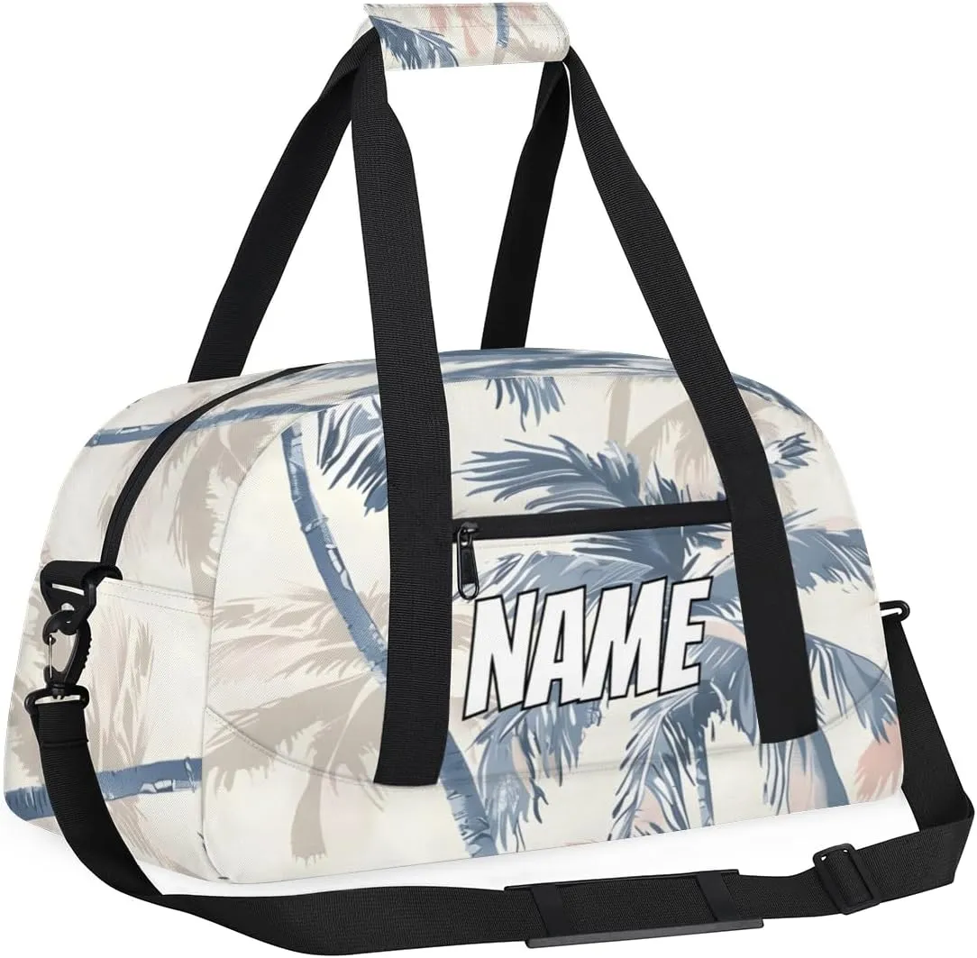 Personalized Custom Gym Bag for Women Men Carry on Coconut Tree Travel Duffel Tote Tropical Summer Overnight Workout Weekender Bag