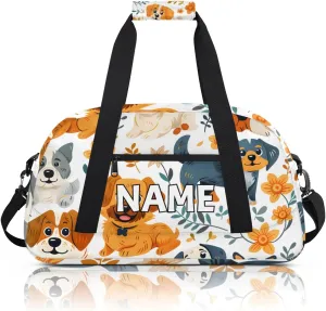 Personalized Custom Gym Bag for Women Men Carry on Cute Dogs Travel Duffel Tote Pet Puppy Overnight Workout Weekender Bag