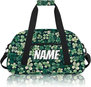 Personalized Custom Gym Bag for Women Men Carry on Lucky Shamrock Travel Duffel Tote Patricks Day Overnight Workout Weekender Bag