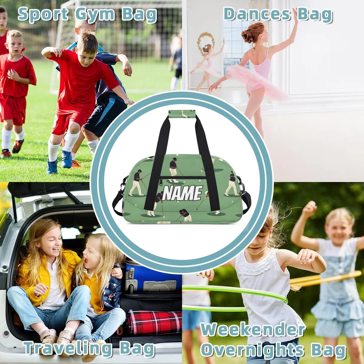 Personalized Custom Gym Bag for Women Men Carry on Play Golf Travel Duffel Tote Sport Overnight Workout Weekender Bag