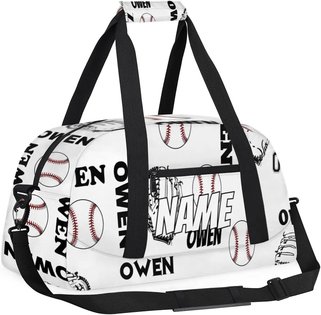 Personalized Custom Gym Bag for Women Men Carry on Sports Baseball Travel Duffel Tote Cool Gloves Overnight Workout Weekender Bag