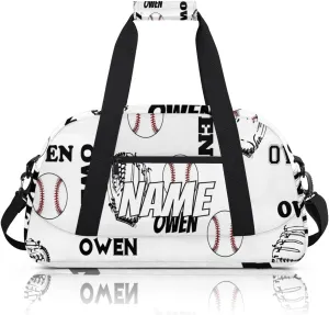Personalized Custom Gym Bag for Women Men Carry on Sports Baseball Travel Duffel Tote Cool Gloves Overnight Workout Weekender Bag