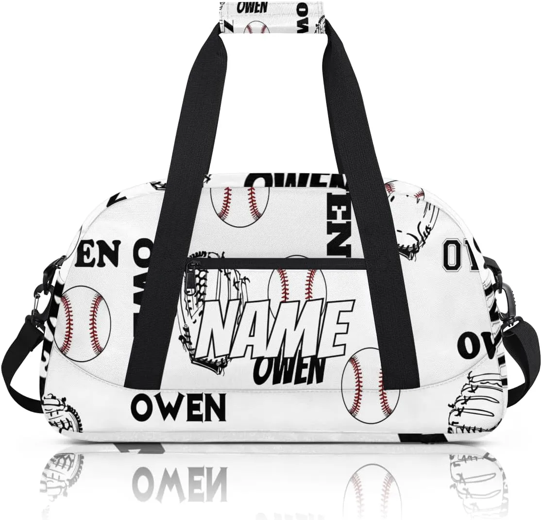 Personalized Custom Gym Bag for Women Men Carry on Sports Baseball Travel Duffel Tote Cool Gloves Overnight Workout Weekender Bag
