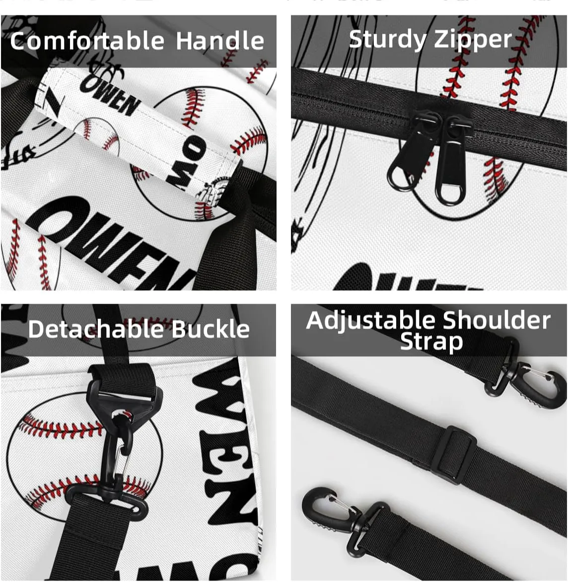 Personalized Custom Gym Bag for Women Men Carry on Sports Baseball Travel Duffel Tote Cool Gloves Overnight Workout Weekender Bag