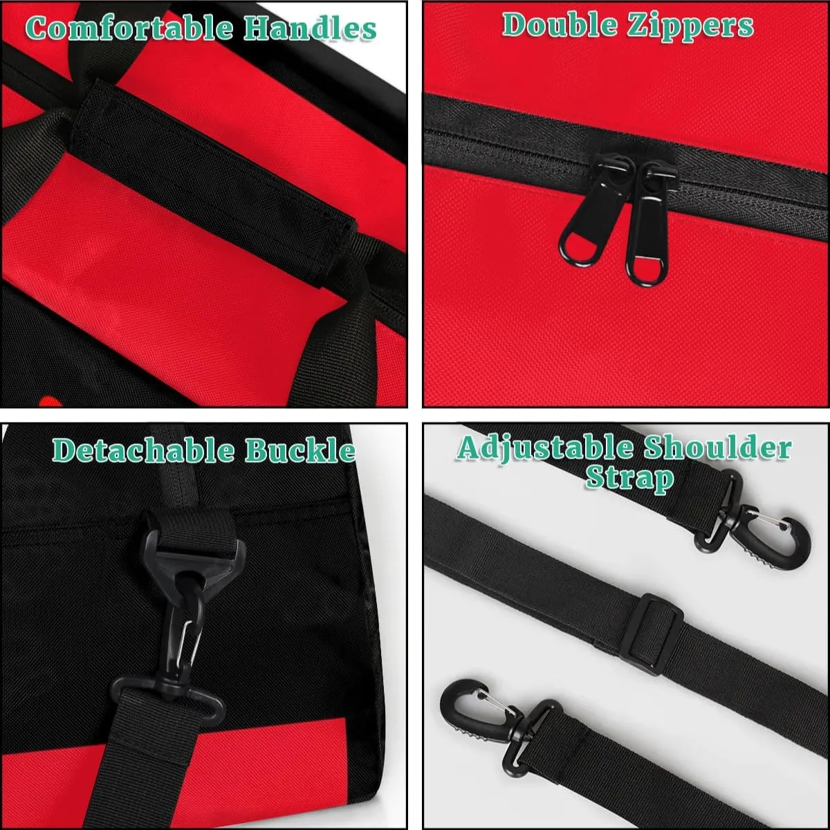 Personalized Custom Kids Duffel Bags for Boys Teen Girls, Customized Sports Gym Bag Travel Duffle Bag, Overnight Weekender Sleepover Bag, Martial Arts Taekwondo Red Section 11
