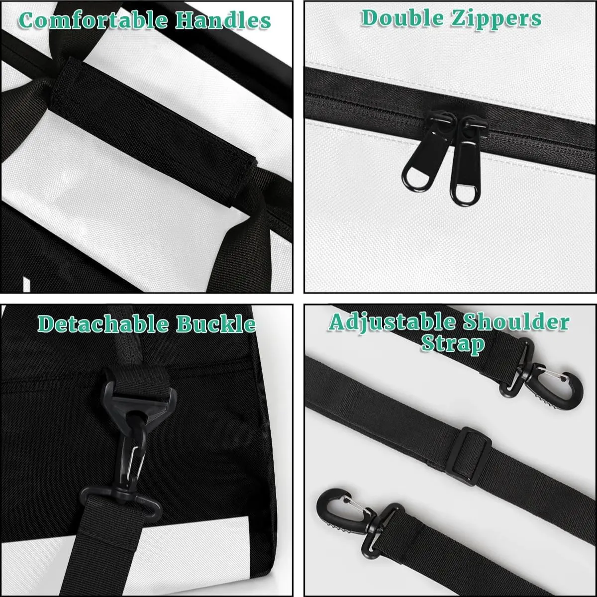Personalized Custom Kids Duffel Bags for Boys Teen Girls, Customized Sports Gym Bag Travel Duffle Bag, Overnight Weekender Sleepover Bag, Martial Arts Taekwondo White Section 45