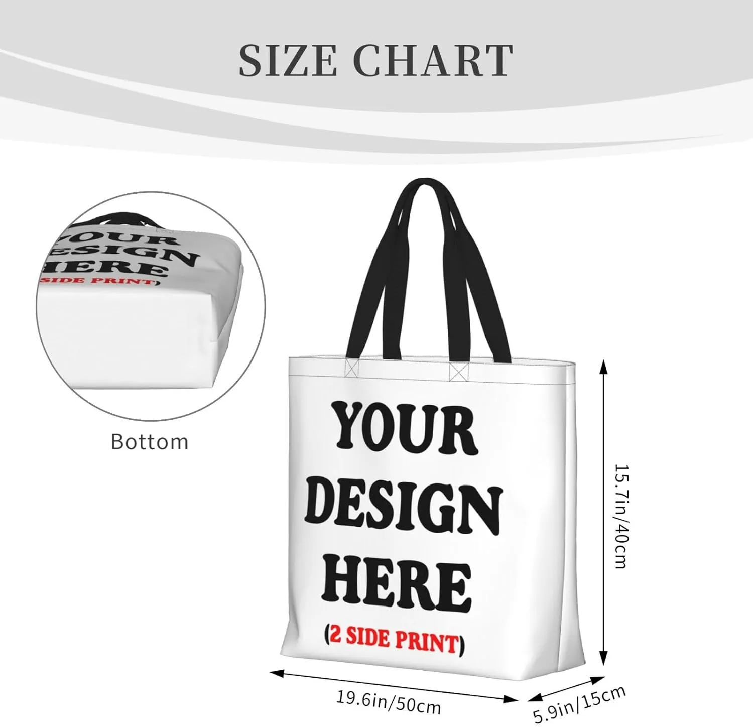 Personalized Custom Tote Bag For Travel, Business, Shopping - Add Your Design - Shoulder Bag For Women