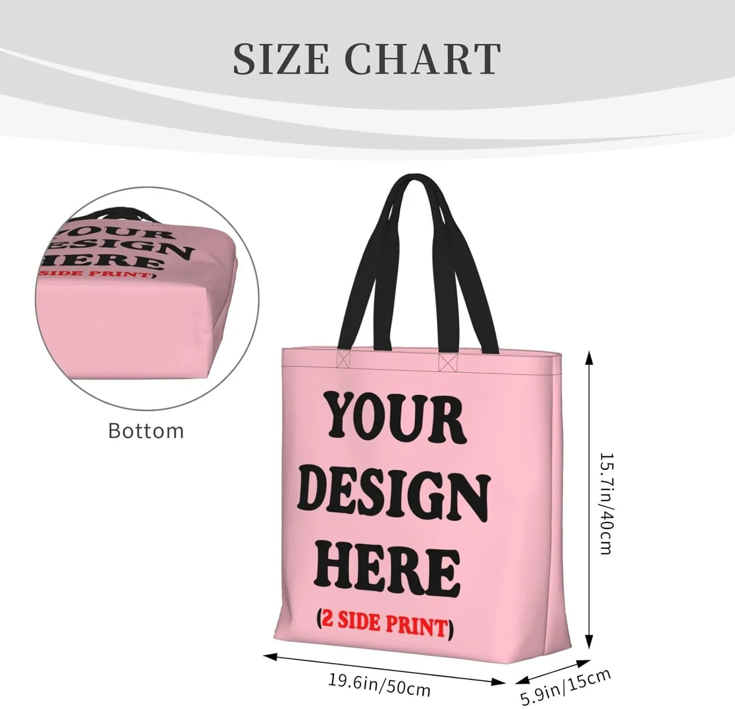 Personalized Custom Tote Bag For Travel, Business, Shopping - Add Your Design - Shoulder Bag For Women