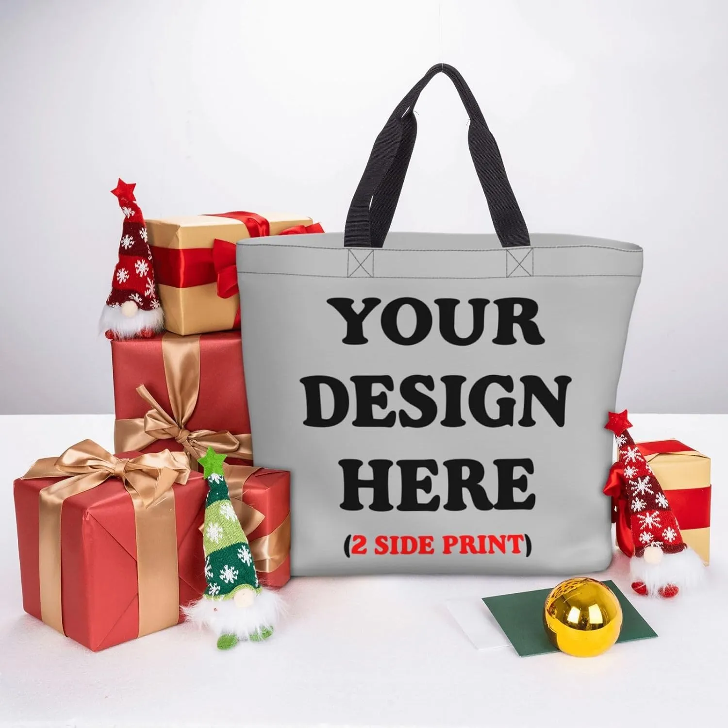 Personalized Custom Tote Bag For Travel, Business, Shopping - Add Your Design - Shoulder Bag For Women