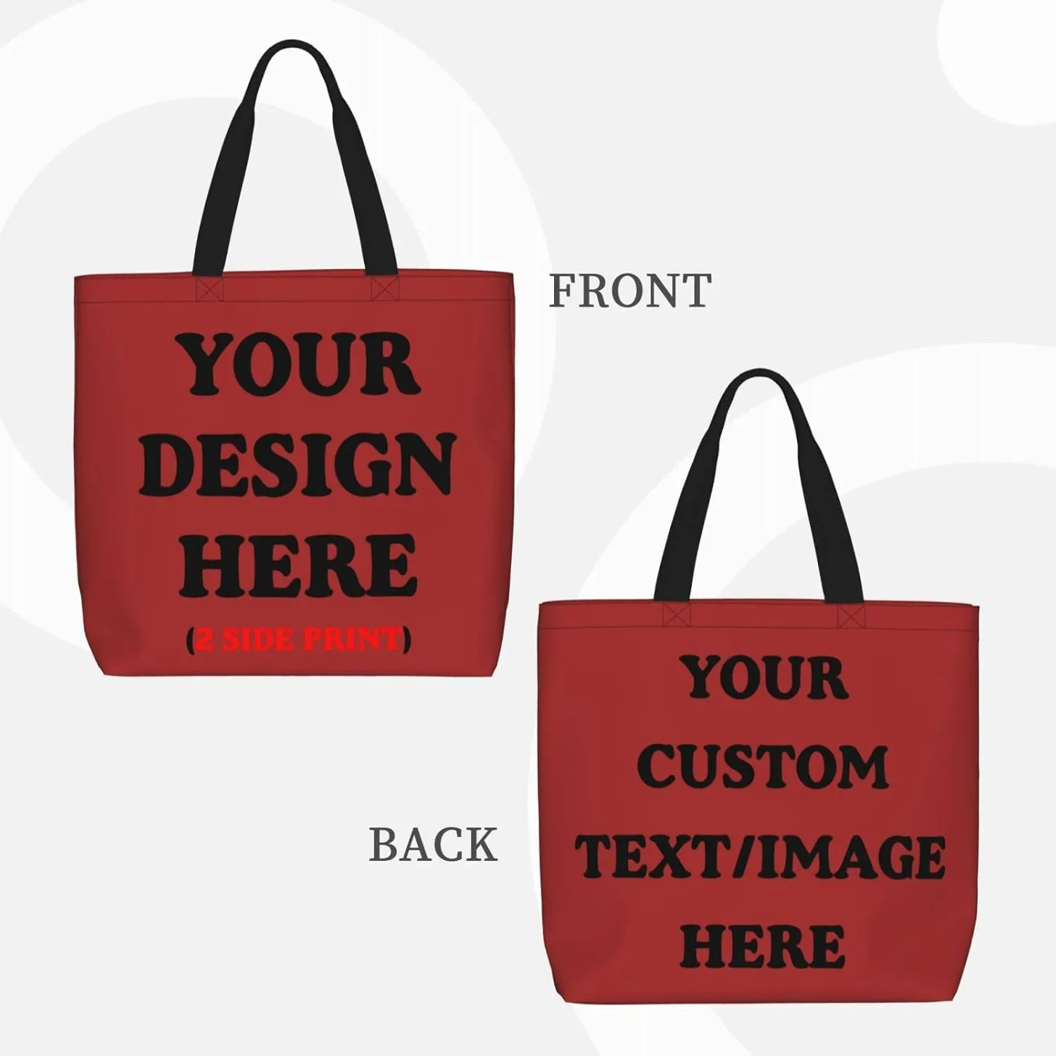 Personalized Custom Tote Bag For Travel, Business, Shopping - Add Your Design - Shoulder Bag For Women