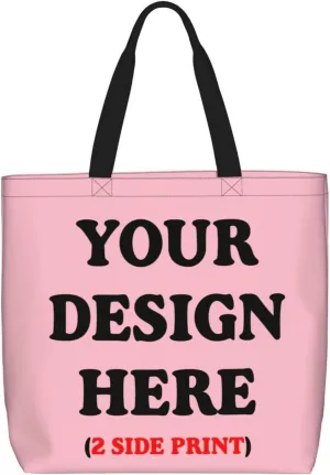 Personalized Custom Tote Bag For Travel, Business, Shopping - Add Your Design - Shoulder Bag For Women