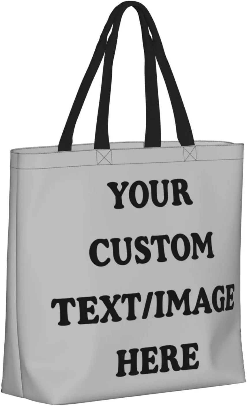 Personalized Custom Tote Bag For Travel, Business, Shopping - Add Your Design - Shoulder Bag For Women