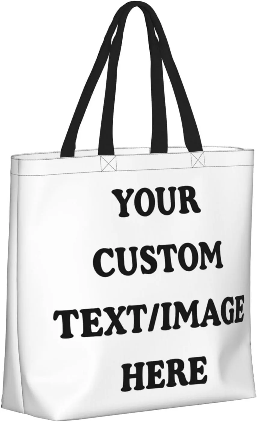 Personalized Custom Tote Bag For Travel, Business, Shopping - Add Your Design - Shoulder Bag For Women