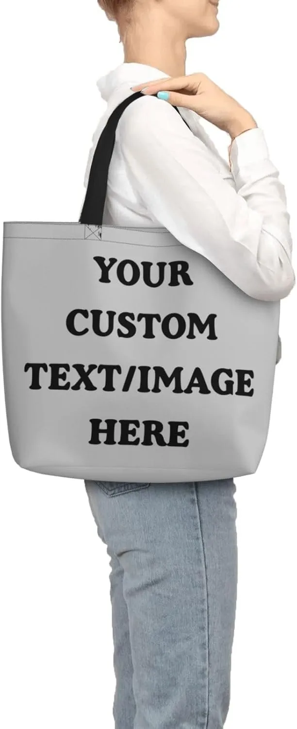Personalized Custom Tote Bag For Travel, Business, Shopping - Add Your Design - Shoulder Bag For Women