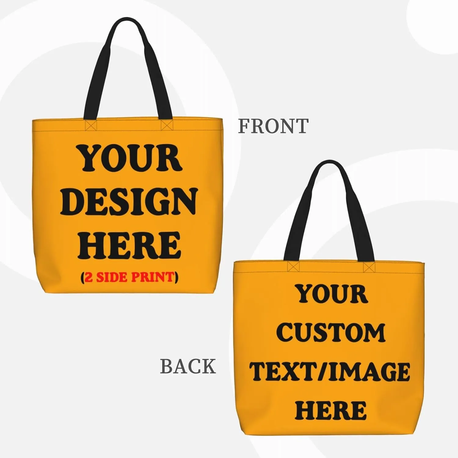 Personalized Custom Tote Bag For Travel, Business, Shopping - Add Your Design - Shoulder Bag For Women