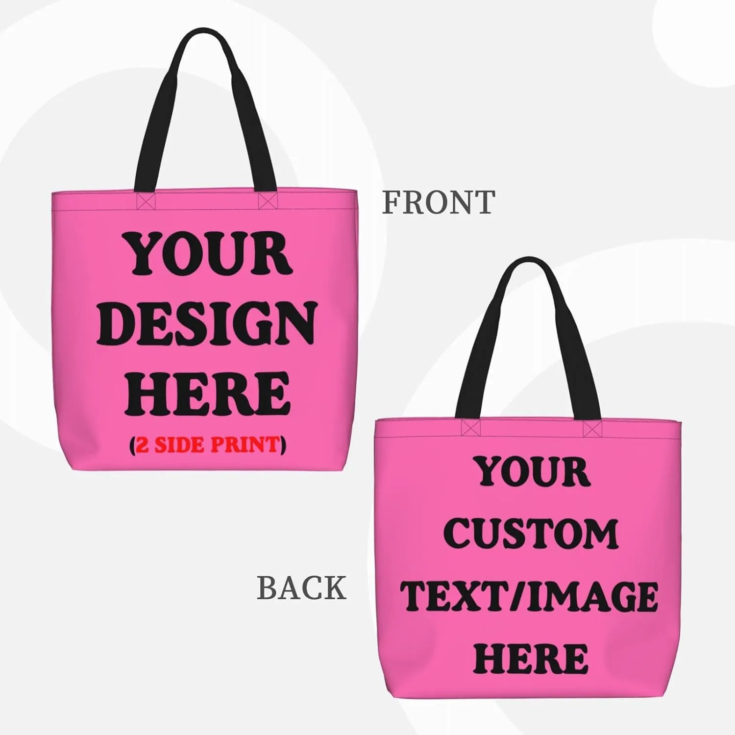 Personalized Custom Tote Bag For Travel, Business, Shopping - Add Your Design - Shoulder Bag For Women