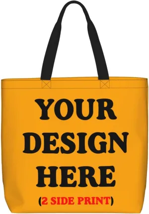 Personalized Custom Tote Bag For Travel, Business, Shopping - Add Your Design - Shoulder Bag For Women