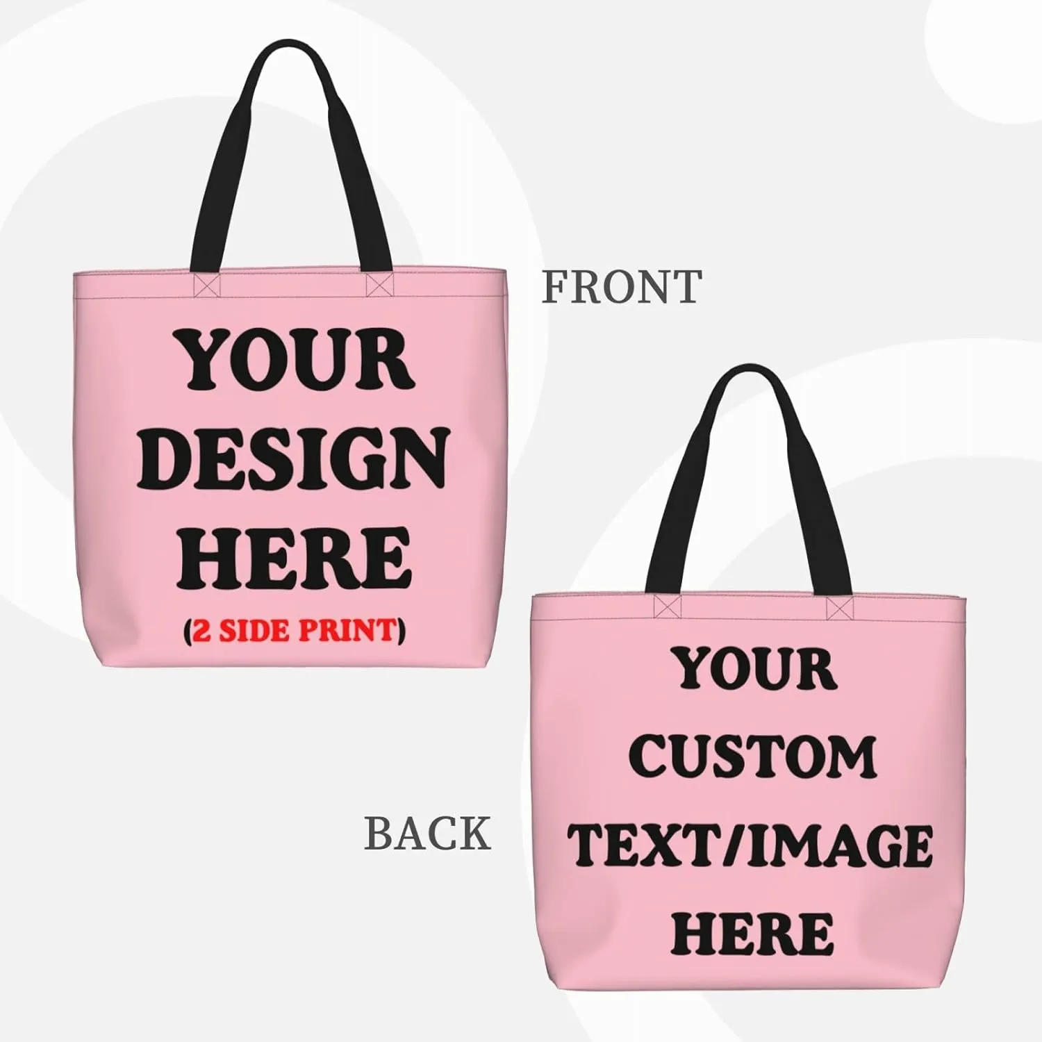 Personalized Custom Tote Bag For Travel, Business, Shopping - Add Your Design - Shoulder Bag For Women