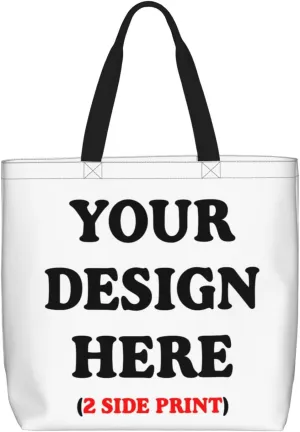 Personalized Custom Tote Bag For Travel, Business, Shopping - Add Your Design - Shoulder Bag For Women